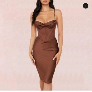 Olive green corset dress